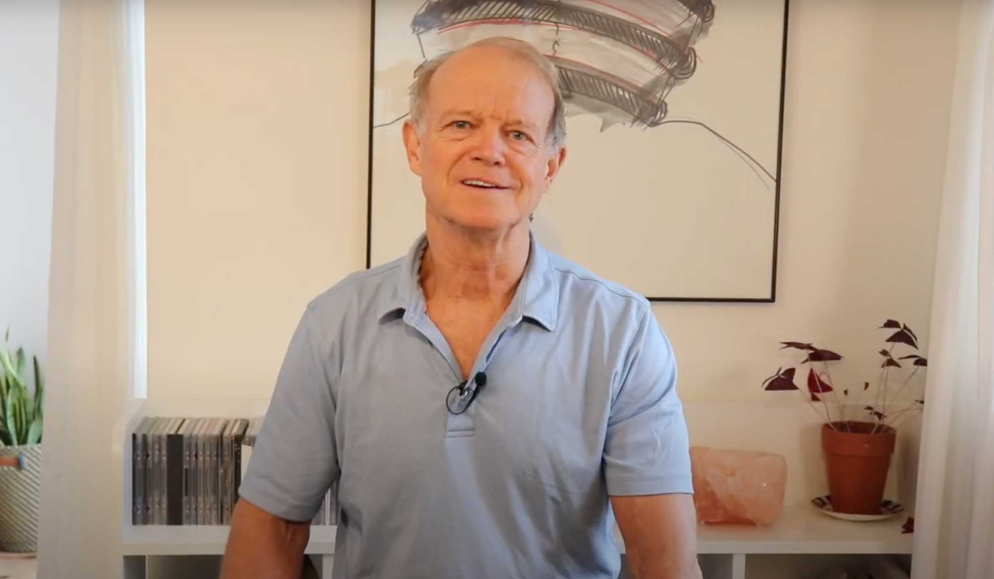 Still from a video of Philip Shepherd Explaining Recalibrating the Self Course