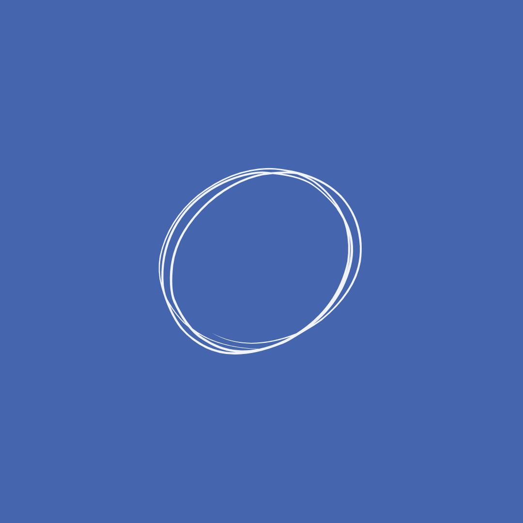 Blue square with white circles in center