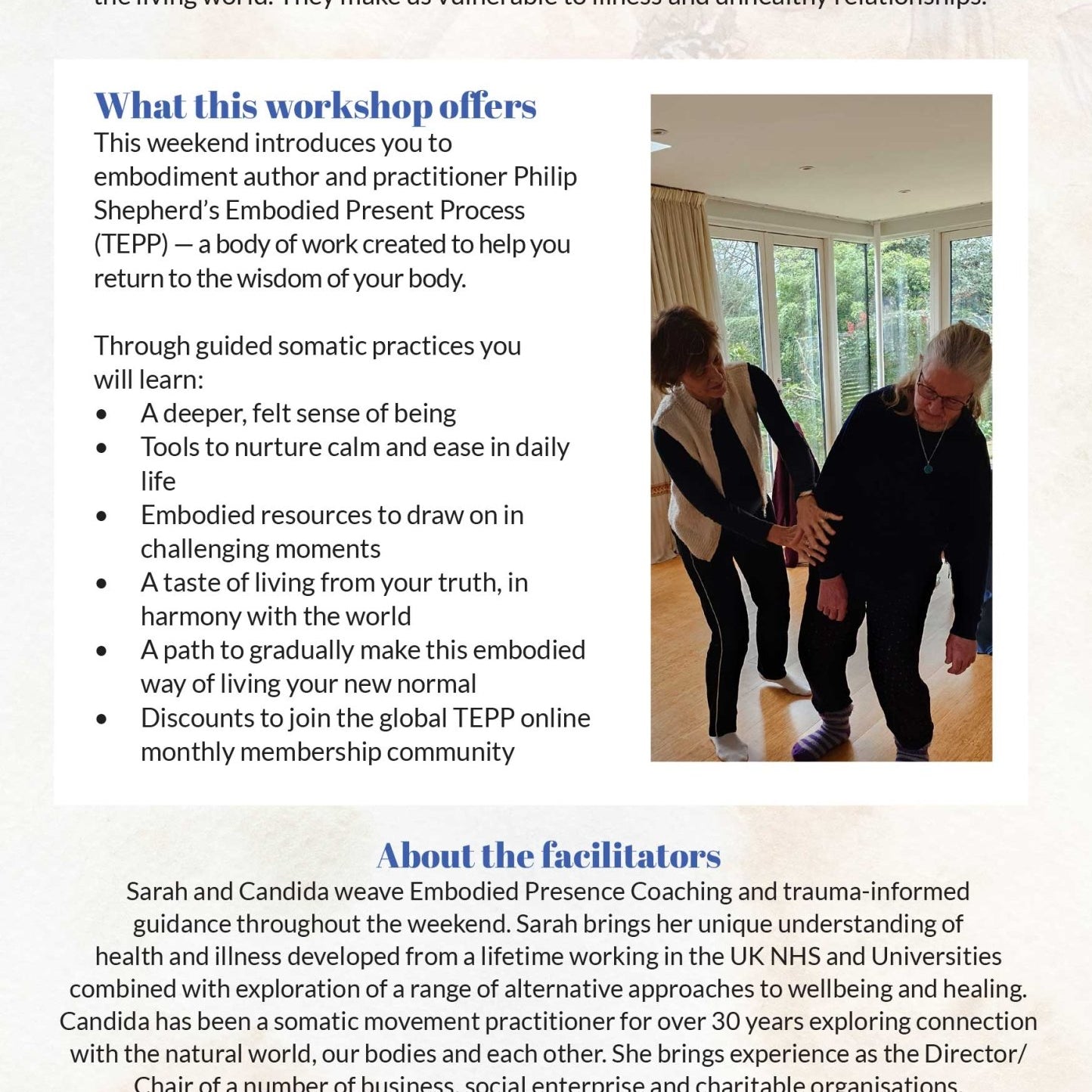 An Embodied Presence Workshop: Oxford, UK - The Embodied Present Process